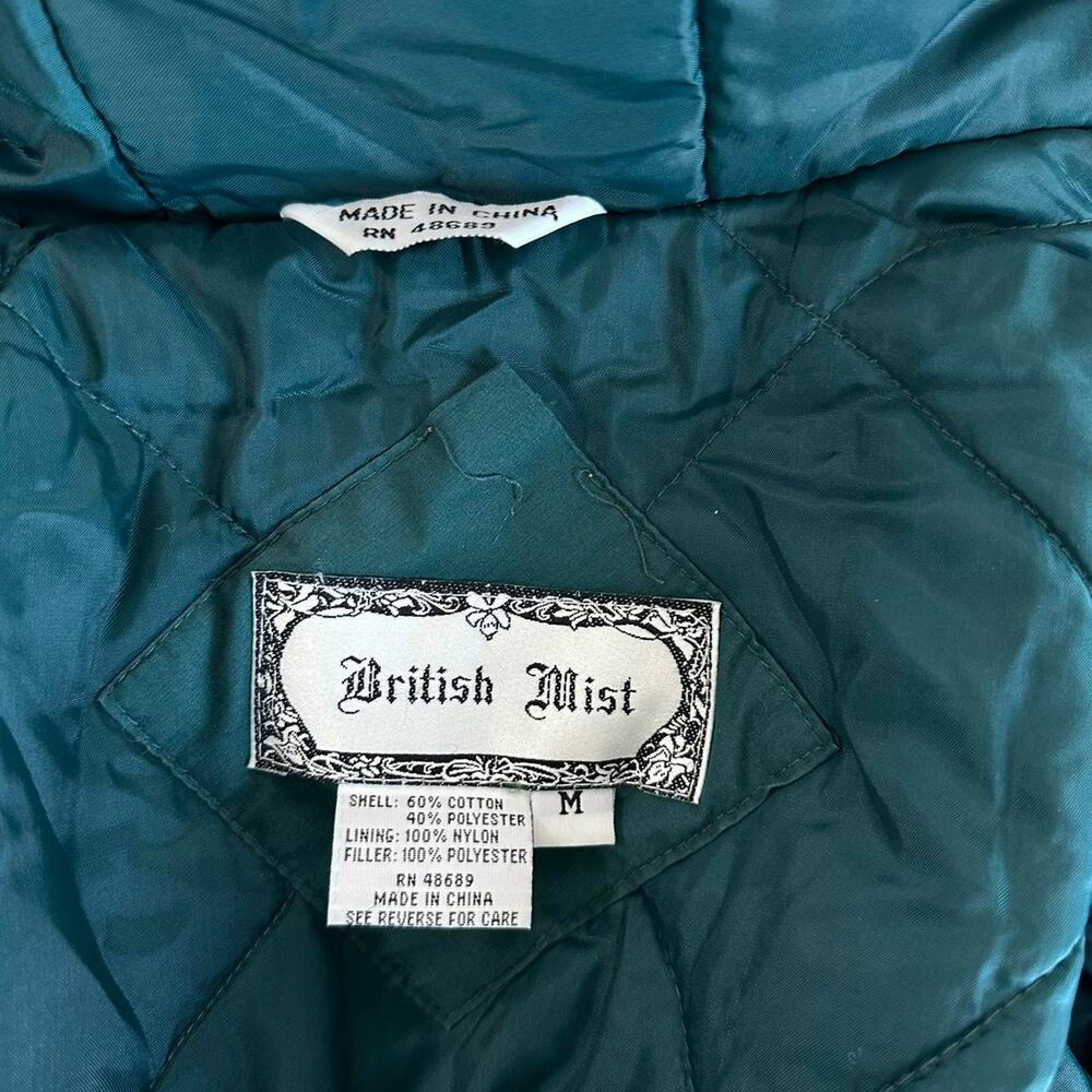 British mist green puffer jacket